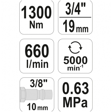 Pneumatinis smūginis veržliasukis 3/4" 1300 Nm YATO 3