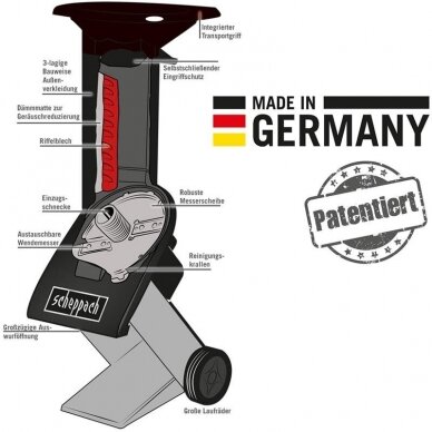 Profesionalus elektrinis šakų smulkintuvas Scheppach Biostar 3000 (230V, 3000kW) 3