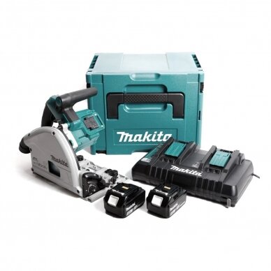 Rankinis diskinis pjūklas Makita DSP600ZJ+ Lagaminas, + diskas, 2 x 5,0Ah 18V Li-ion