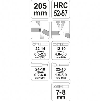 Replės laidams daugiafunkcinės 0,2-6 (22-14, 12-10, 24-10, 22-10 AWG) 3