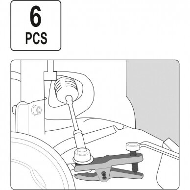 Šarnyrų, traukių nuėmėjų rinkinys universalus 6vnt. YATO YT-06157 3
