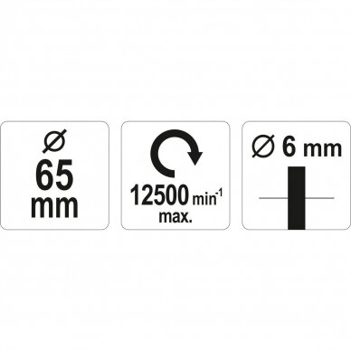 Šepetys vielinis puodo tipo su kotu, susuktas 65mm YATO 3