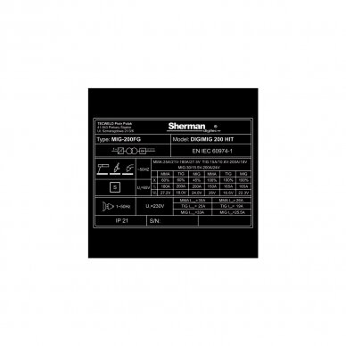 Sinerginis suvirinimo aparatas Sherman DIGIMIG 200 HIT 12
