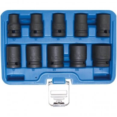 Smūginių  galvučių rinkinys 1/2" 10-24mm. 10vnt. BGS-technic