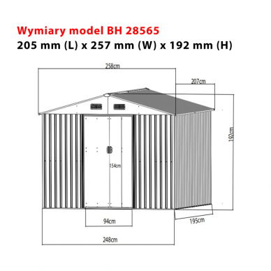 Sodo sandėliukas žalias 2x2,6x1,9m 4