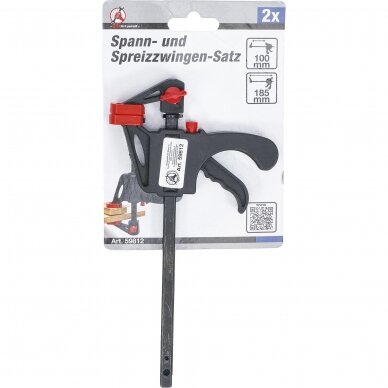 Spautuvų greito užspaudimo rinkinys 105mm 2vnt. Kraftmann 59812 2