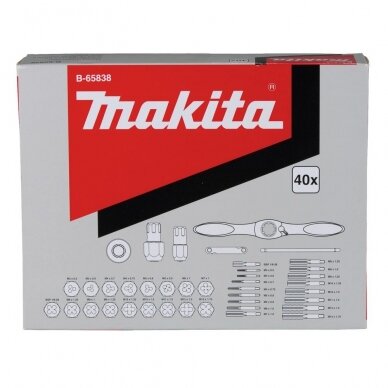 Sriegiklių ir sriegpjovių rinkinys Makita B-65838 40vnt. 6