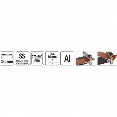 Staklės / giljotina grindų laminatui 340 mm, 370 x 600 mm 5