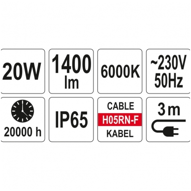 Statybinis šviestuvas su stovu COB LED 20W 1400Lm 2