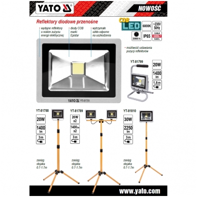 Statybinis šviestuvas su stovu COB LED 20W 1400Lm 5