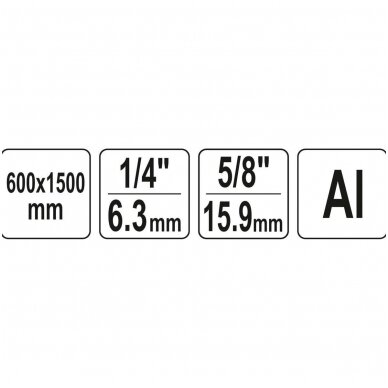 Stovas trikojis, aliuminis 0,6-1,5m (1/4"+5/8") YATO 4