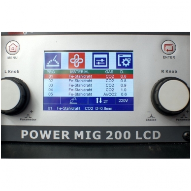 Suvirinimo pusautomatis WTL POWER MIG200LCD, 200A, 230V 3