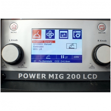 Suvirinimo pusautomatis WTL POWER MIG200LCD, 200A, 230V 2