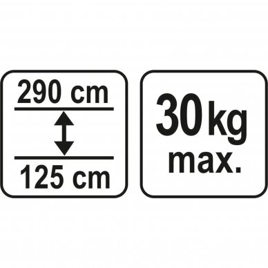 Teleskopinė atrama 125-290 cm YATO YT-64552 2