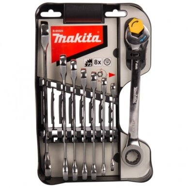 Terkšlinių kombinuotų raktų rinkinys 8vnt. Makita B-65523 5