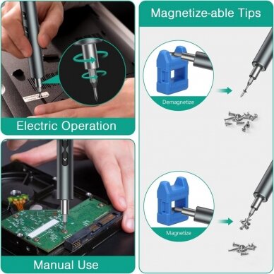 Tiksliųjų atsuktuvų rinkinys, elektrinis 120vnt. viename Essen Tools PS120K 14