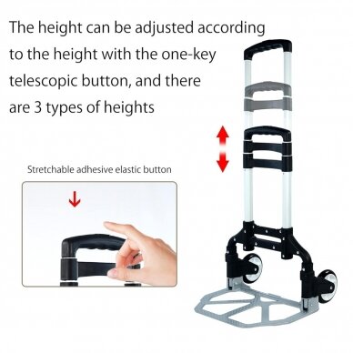 Transportavimo vežimėlis aliuminis, sudedamas 70kg Essen Tools RA-60A 4