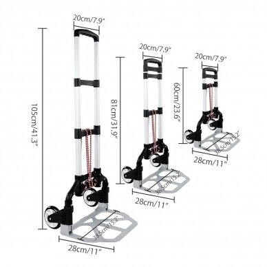 Transportavimo vežimėlis aliuminis, sudedamas 70kg Essen Tools RA-60A 2