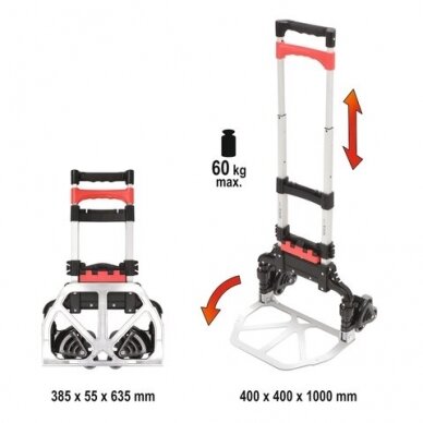 Transportavimo vežimėlis laiptais, keliamoji galia 60kg YATO YT-37411