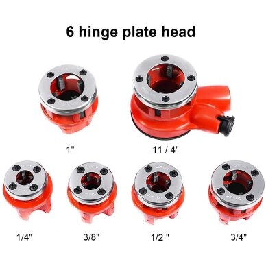 Vamzdinių sriegpjovių rinkinys su terkšle 1/4"-1,1/4"  6 vnt. 1