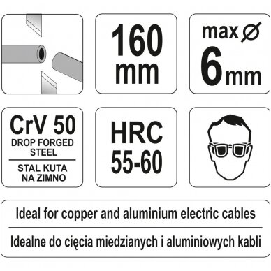 Žirklės kabeliui 160mm YATO 2